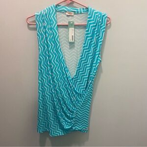 Pixley Turquoise Chevron Cross-Front Top Stitch Fix
